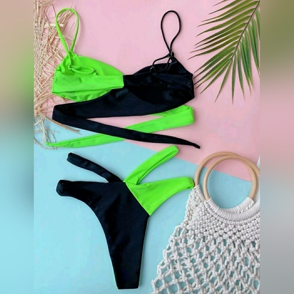 SHEIN Bikini - Green & Black (NEW!!) - Picture 3 of 8